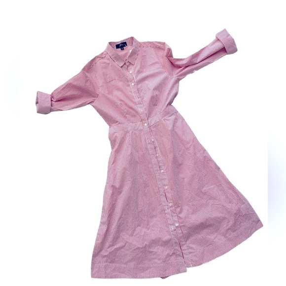 NWT J. Crew red & white striped button up dress - Picture 11 of 12